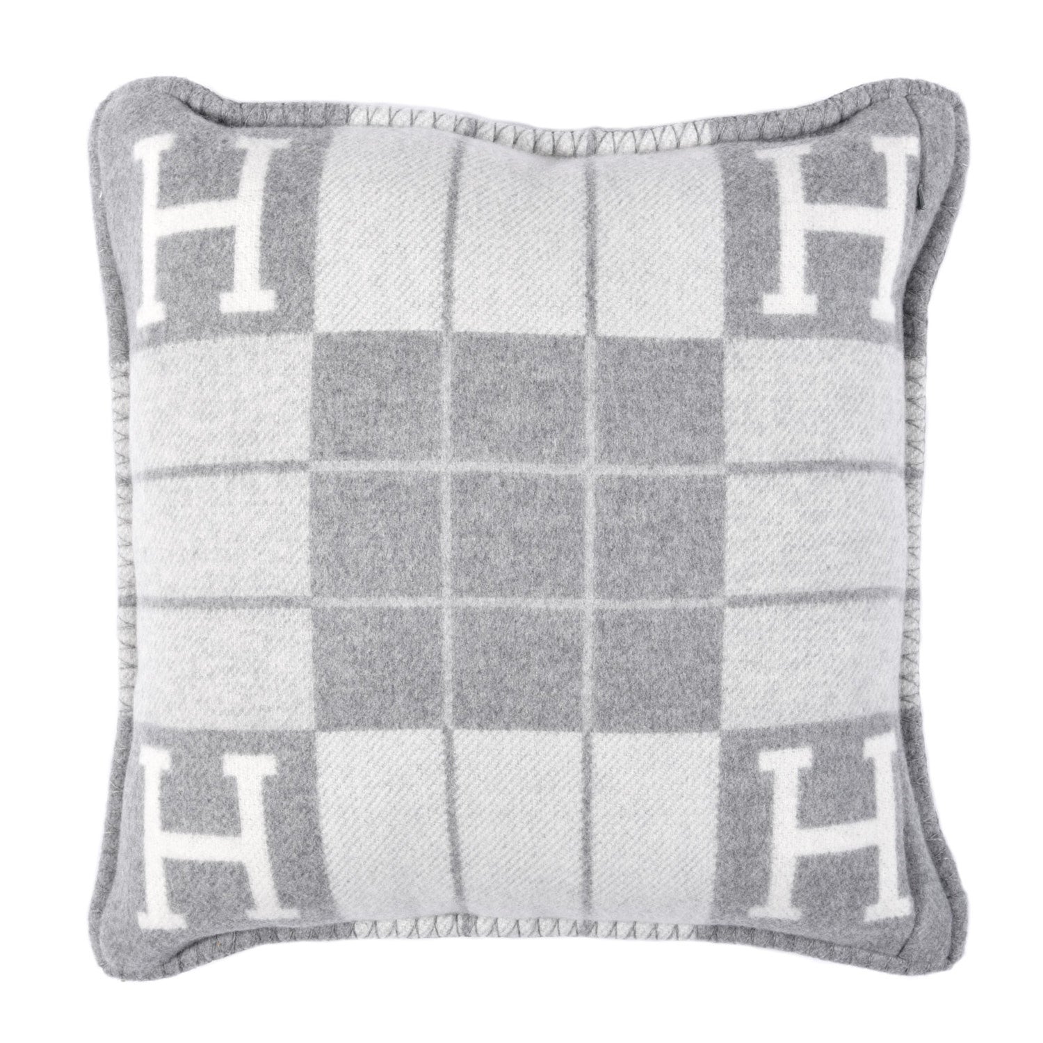 Hermes Wool Cashmere Avalon III Pillow PM Ecru Gris Clair 2 of 5