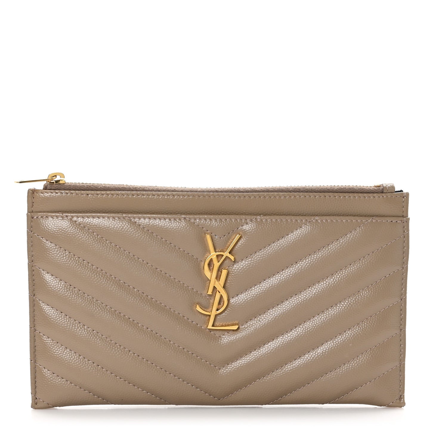 Grain De Poudre Chevron Monogram Bill Pouch Dusty Grey