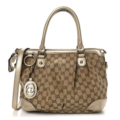 Gucci Monogram Medium Sukey Top Handle Gold 1 of 11