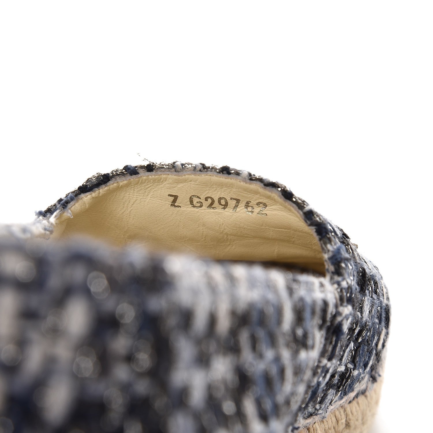 Chanel Metallic Tweed Lambskin CC Espadrilles 40 Blue Black Silver 8 of 10