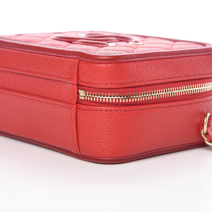 Chanel Caviar Quilted Small CC Filigree Vanity Case Red 9 of 9