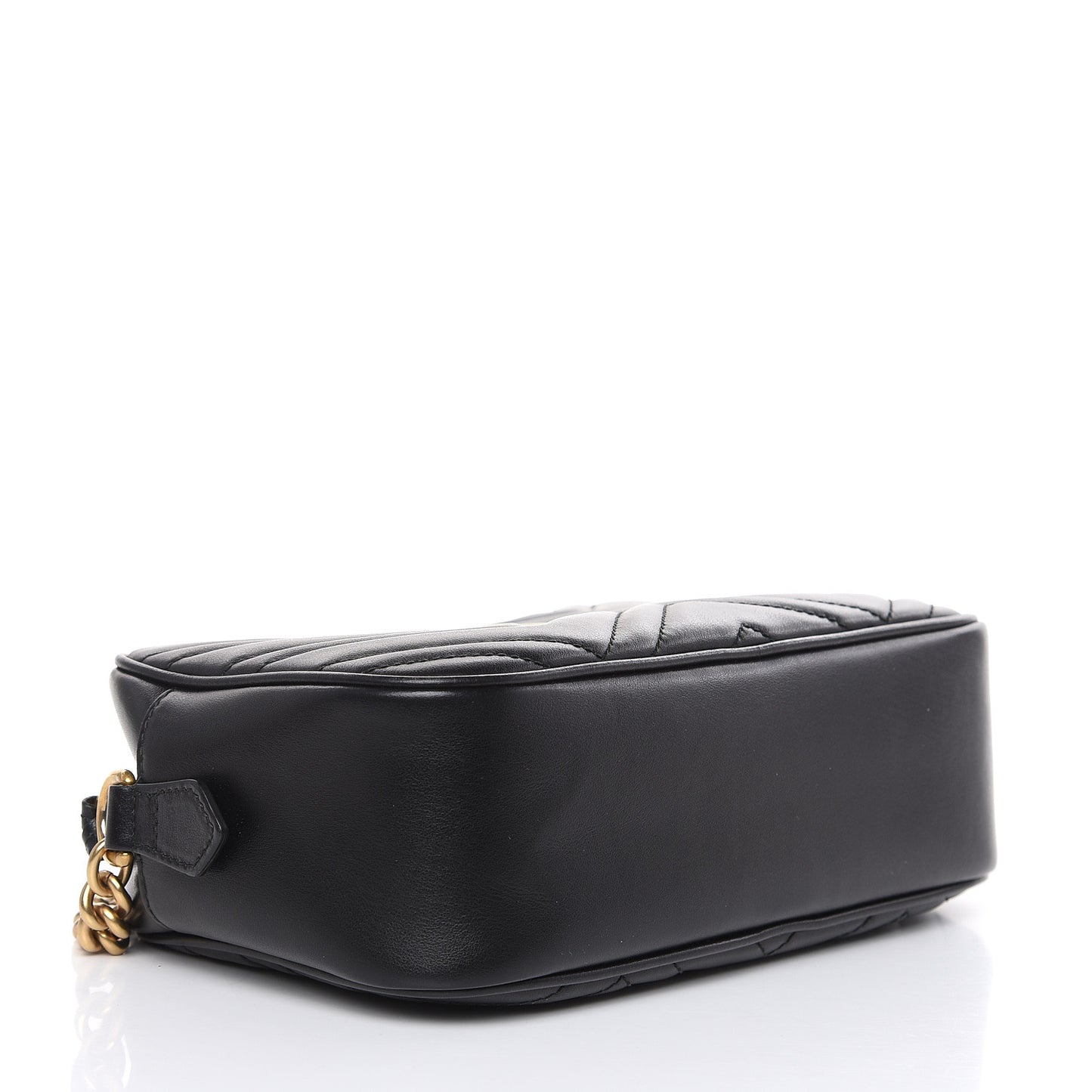Calfskin Matelasse Small GG Marmont Chain Shoulder Bag Black