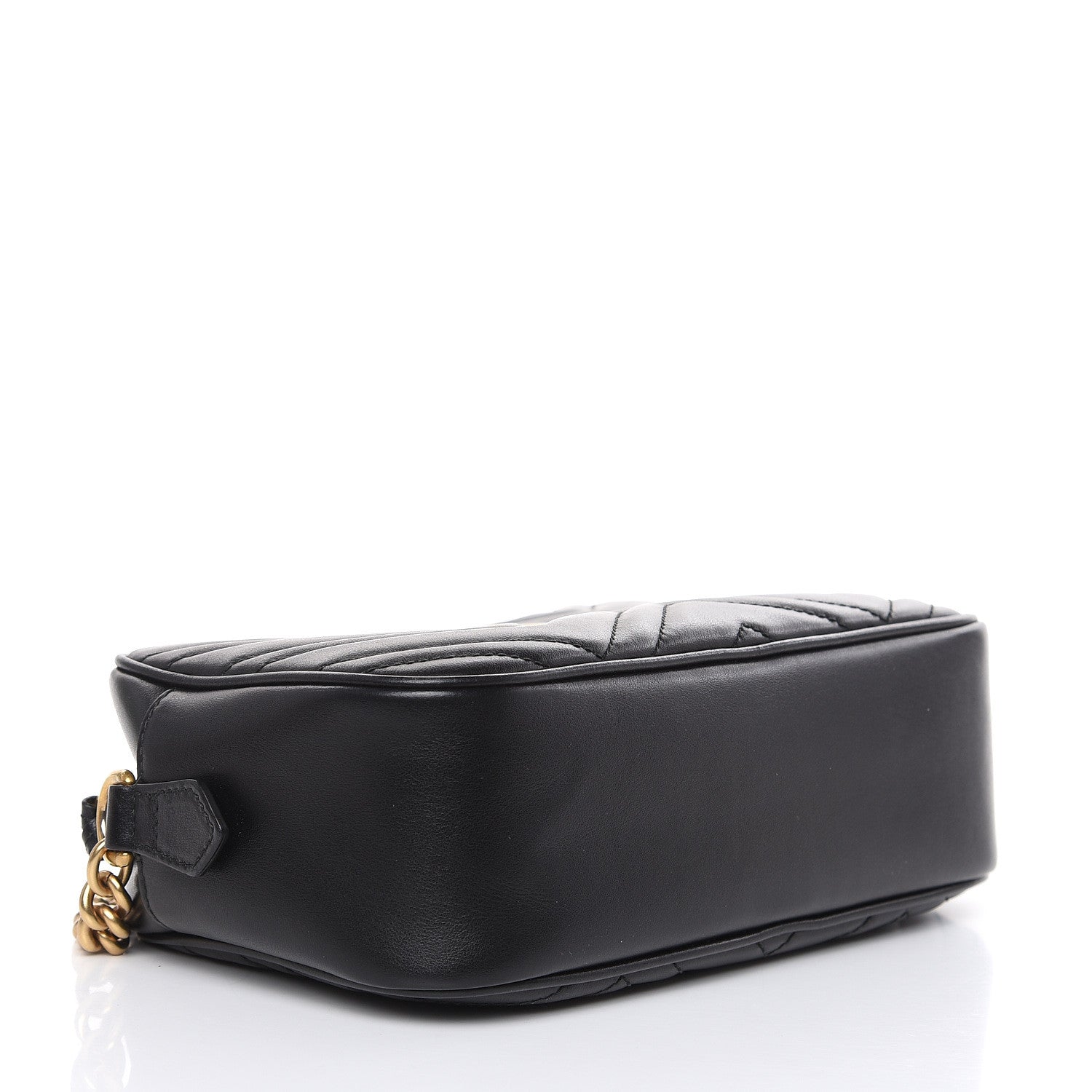 Gucci Calfskin Matelasse Small GG Marmont Chain Shoulder Bag Black 4 of 9