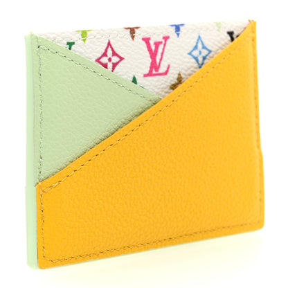 Louis Vuitton LV X TM Monogram Multicolor Criss-Cross Card Holder Green Tea Gingko Green Tea Gingko Yellow 3 of 7