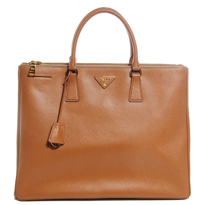 Prada Saffiano Lux Extra Large Galleria Double Zip Tote Caramel 1 of 11