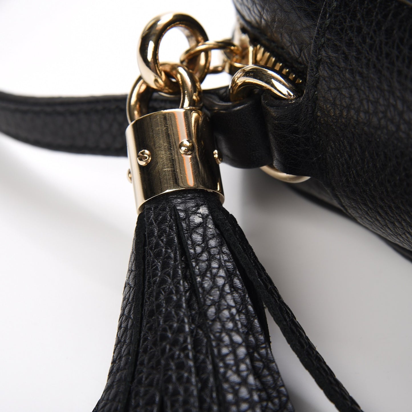 Pebbled Calfskin Small Soho Disco Bag Black
