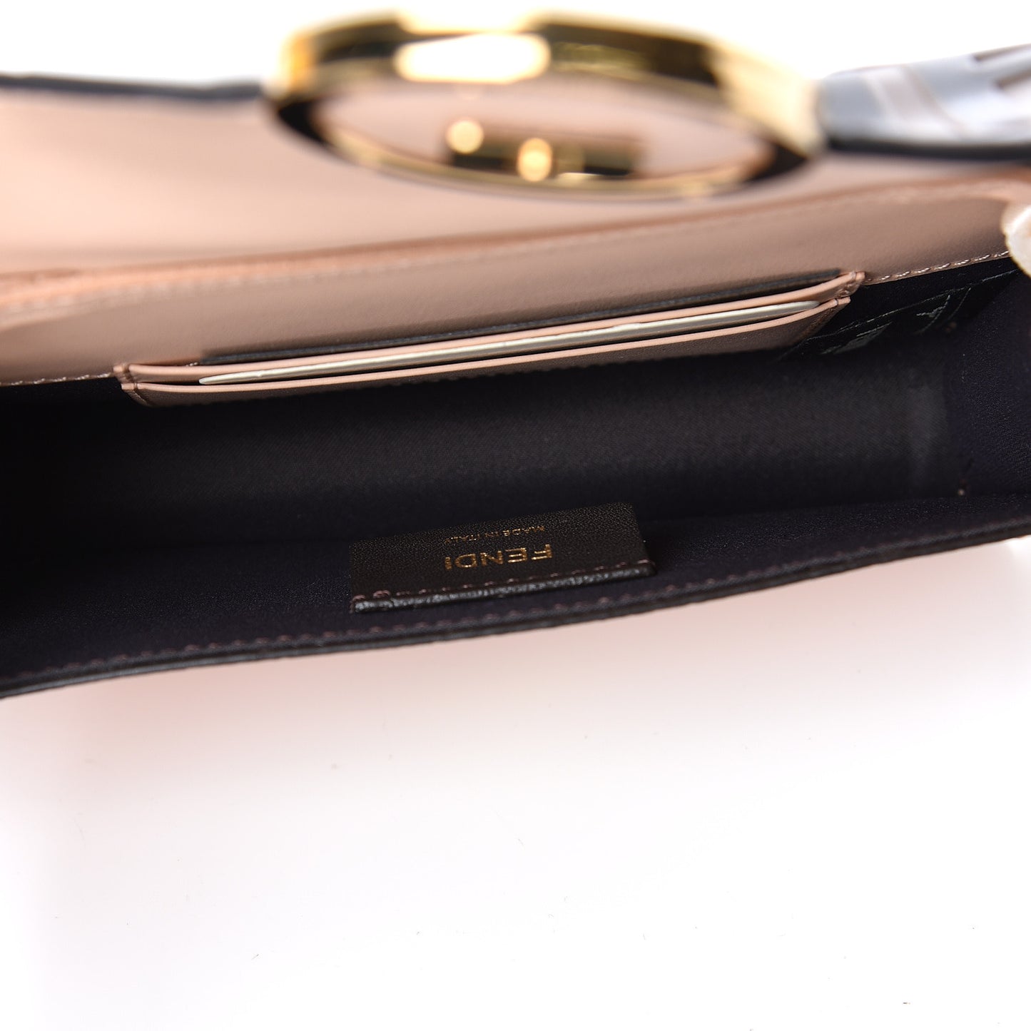 Vitello Cruise F is Fendi Bi-Color FF 1974 Embossed Envelope Belt Bag Maya Black Light Rose