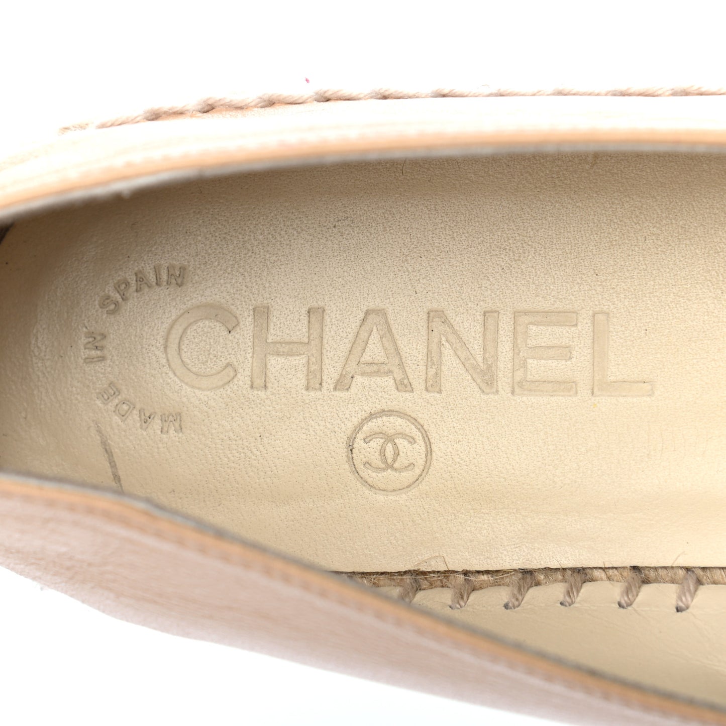Lambskin CC Espadrilles 37 Beige Black