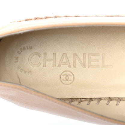 Chanel Lambskin CC Espadrilles 37 Beige Black 7 of 8