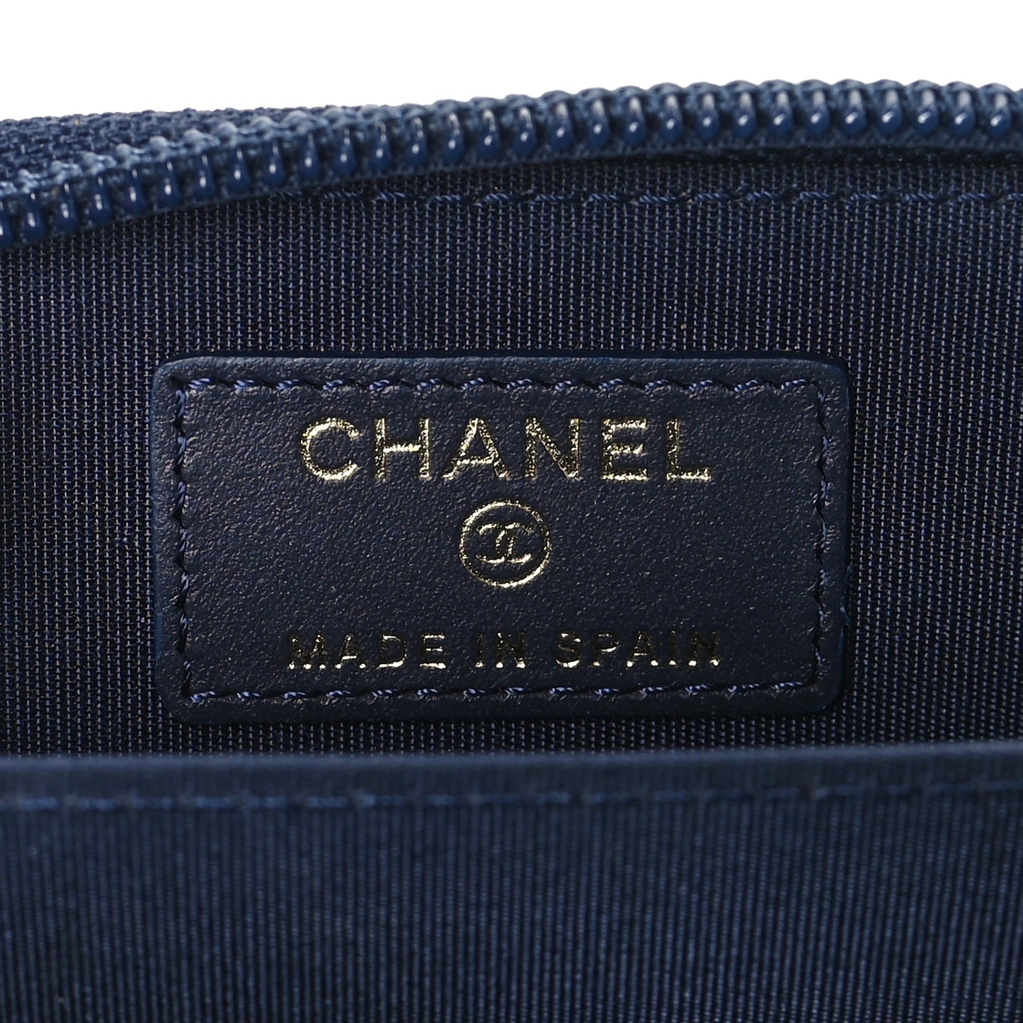 Caviar Quilted Boy Zip Around Coin Purse Wallet Navy Blue