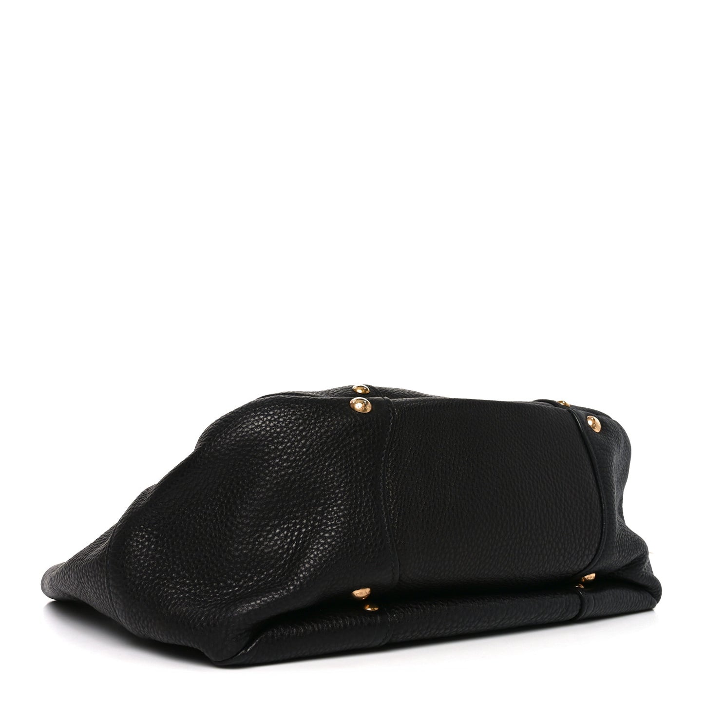 Vitello Daino Pushlock Tote Black