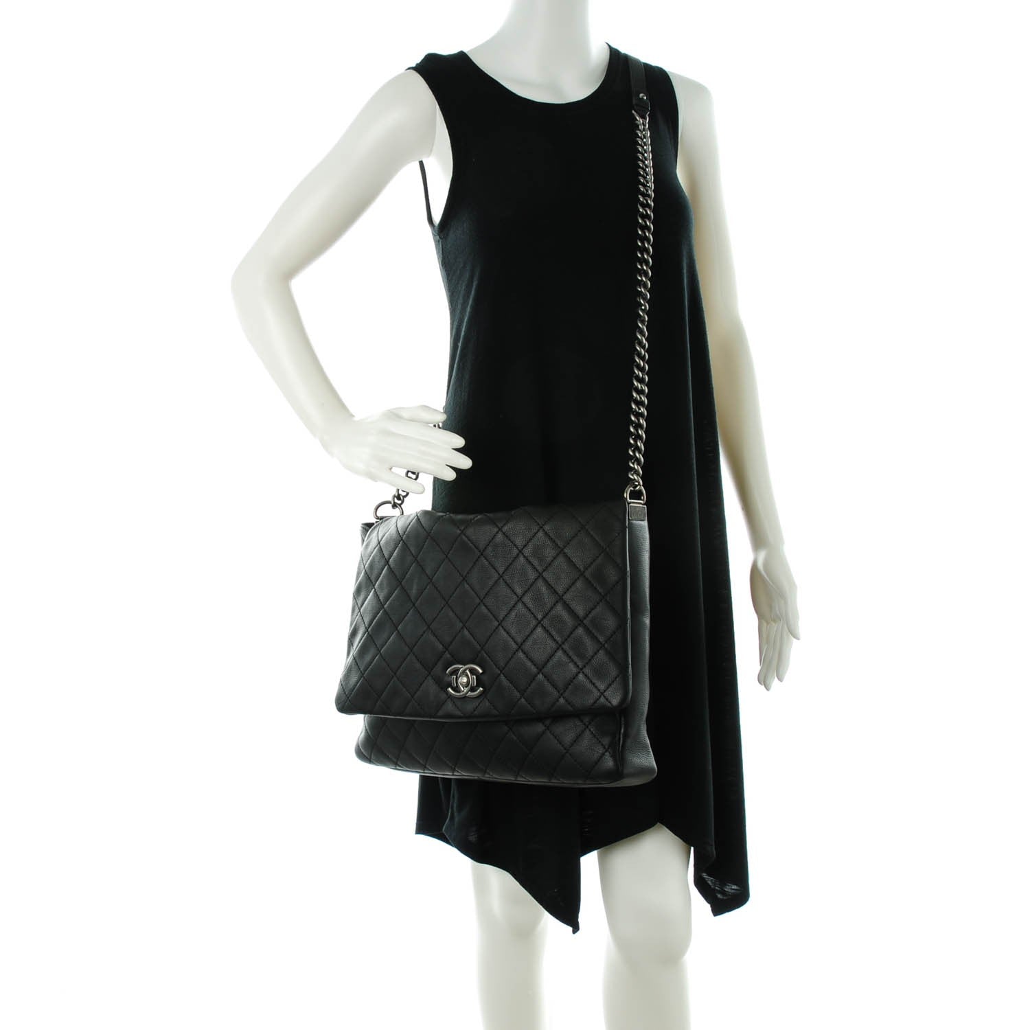 Chanel Calfskin Quilted Couture Messenger Black 2 of 7