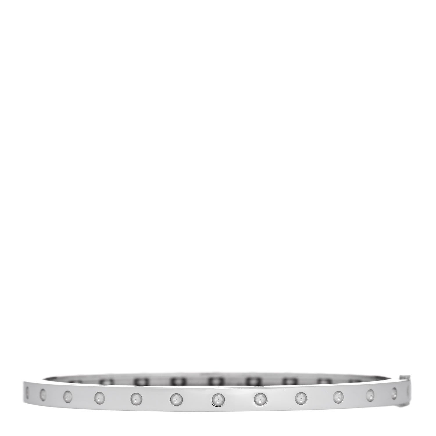 Roberto Coin 18K White Gold Symphony Pois Moi Oval Bangle Bracelet 1 of 3