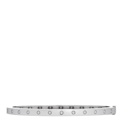 Roberto Coin 18K White Gold Symphony Pois Moi Oval Bangle Bracelet 1 of 3