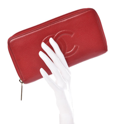 Chanel Caviar Large Timeless CC Zip Around Wallet Red 2 of 13