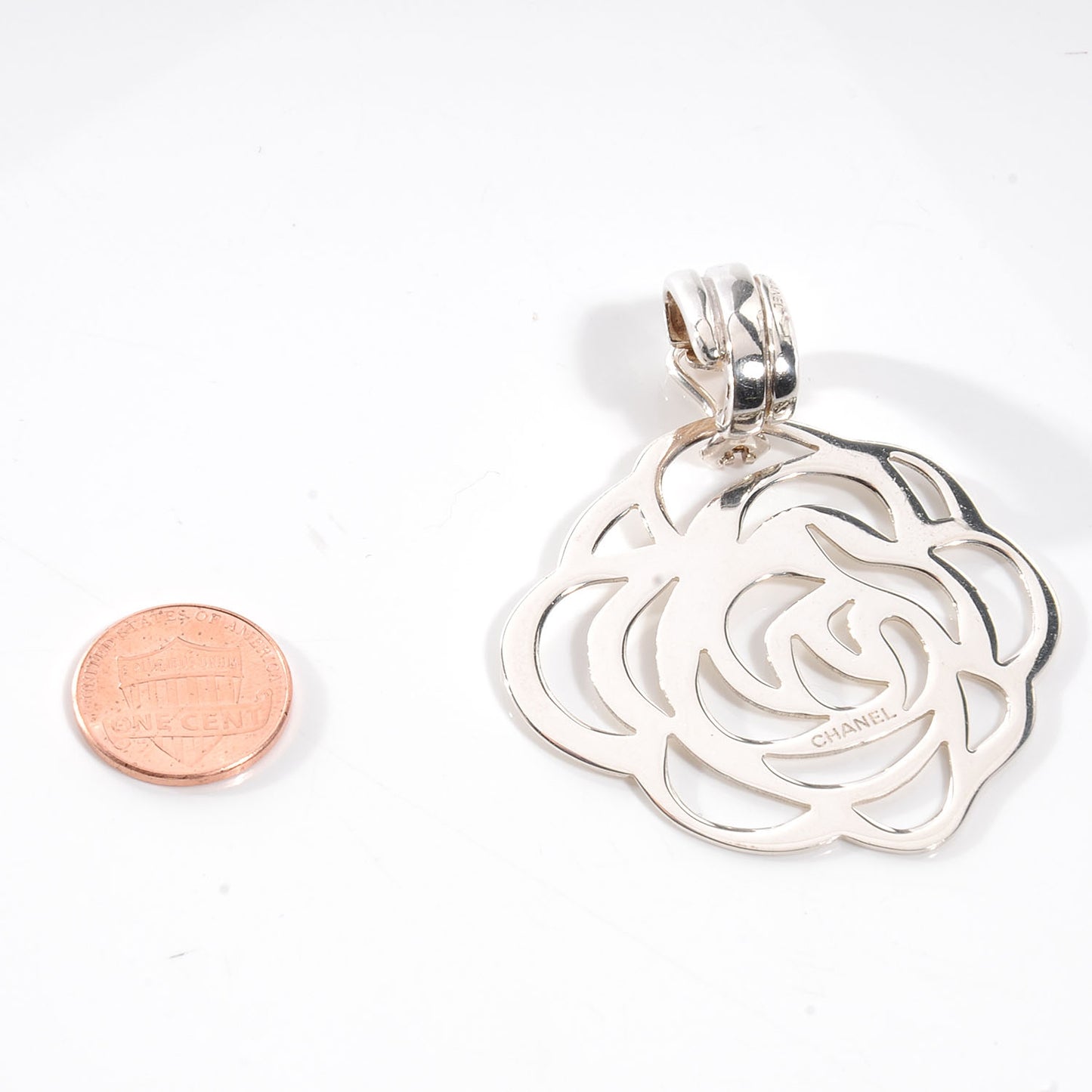 Sterling Silver Camellia Clip On Earrings