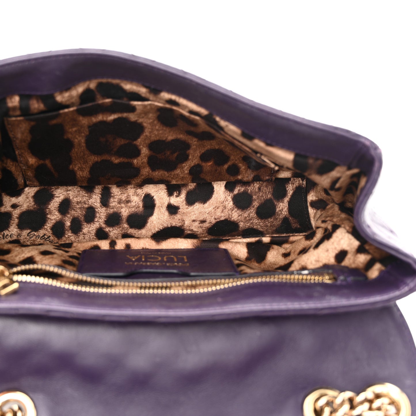 Lambskin Watersnake Embellished Lucia Shoulder Bag Purple