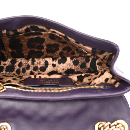 Dolce & Gabbana Lambskin Watersnake Embellished Lucia Shoulder Bag Purple 5 of 19