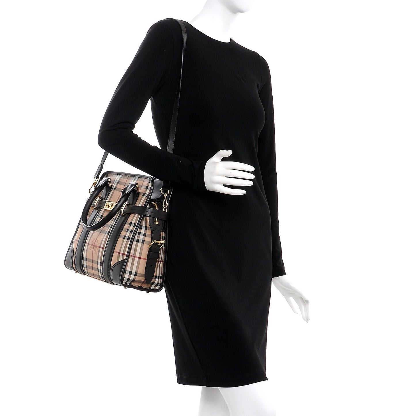 Haymarket Check Minford Portrait Tote Chocolate