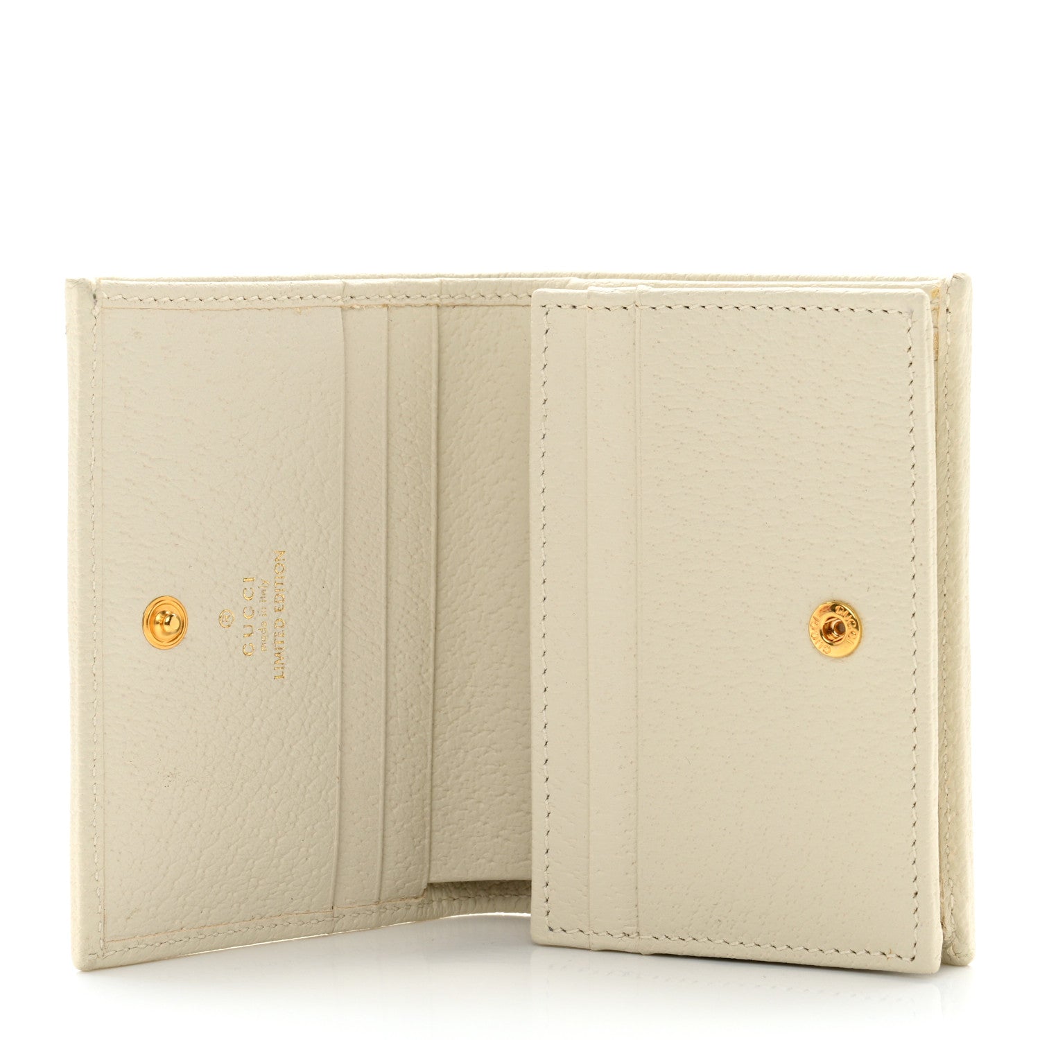 Gucci Canvas Flora Card Case Wallet White 5 of 8