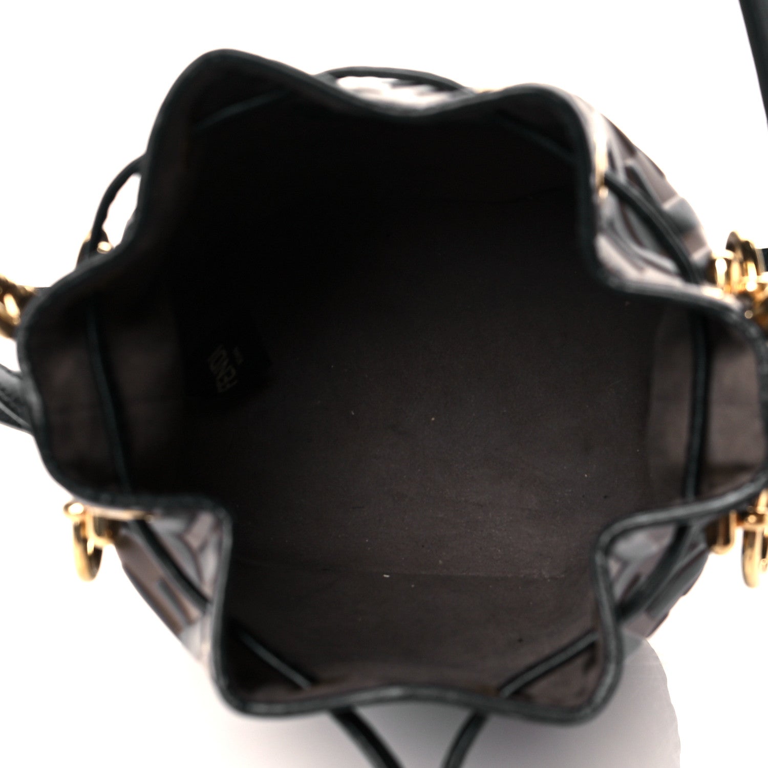 Fendi Vitello Liberty F is Fendi Bi-Color FF 1974 Embossed Mini Mon Tresor Bucket Bag Maya Black 5 of 11