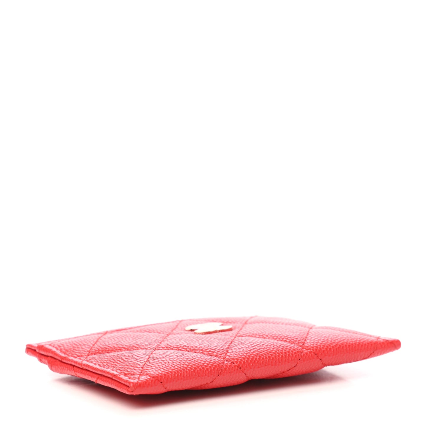 Caviar Quilted Card Holder Red