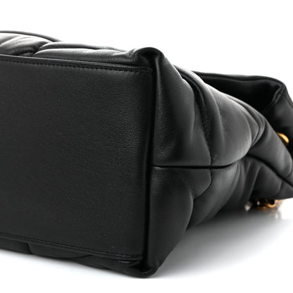 Saint Laurent Lambskin Quilted Medium Loulou Puffer Monogram Chain Satchel Black 10 of 10