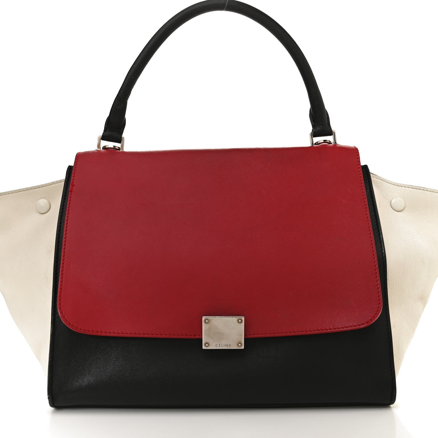 Celine Smooth Calfskin Medium Tri-Color Trapeze Poppy 9 of 15