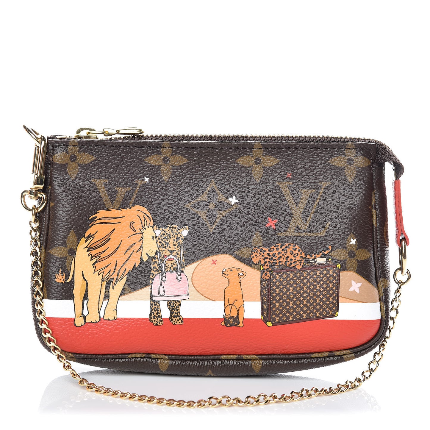 Monogram 2018 Christmas Animation Mini Cats Pochette Accessories