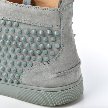 Christian Louboutin Veau Velours Mens Louis Orlato Flat Spikes Sneakers 42 Light Green 12 of 23