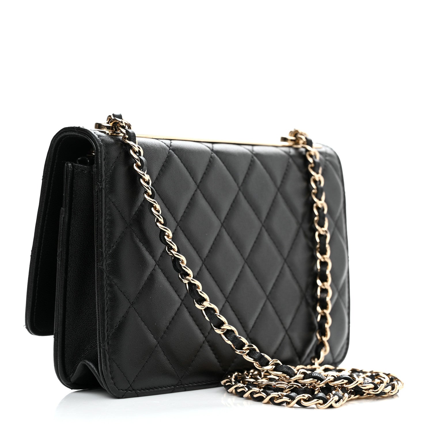 Chanel Lambskin Quilted Trendy CC Wallet On Chain WOC Black 3 of 12