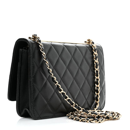 Chanel Lambskin Quilted Trendy CC Wallet On Chain WOC Black 3 of 12
