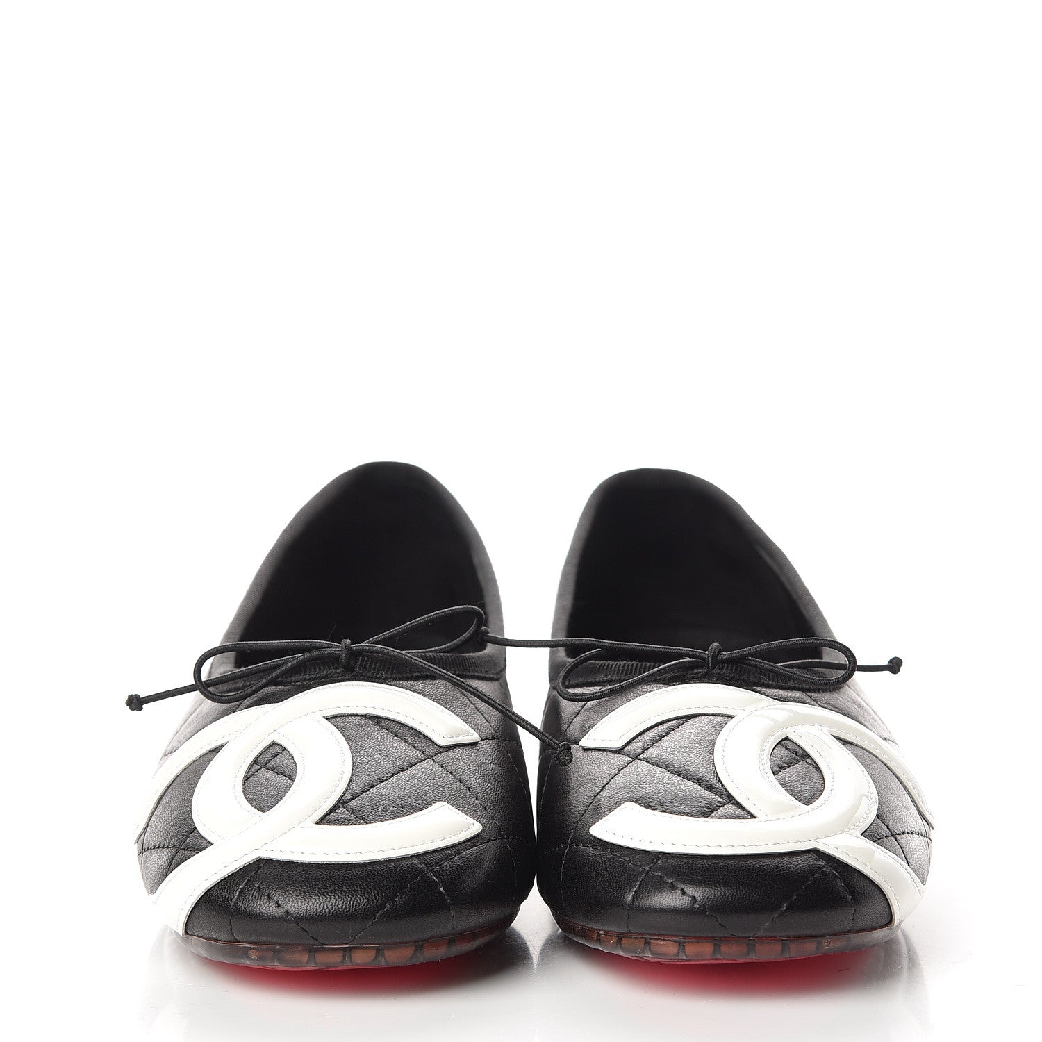 Chanel Lambskin Cambon Quilted Ballerina Flats 38 Black 3 of 10