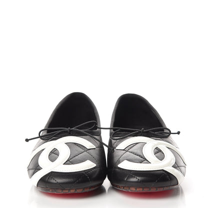 Chanel Lambskin Cambon Quilted Ballerina Flats 38 Black 3 of 10