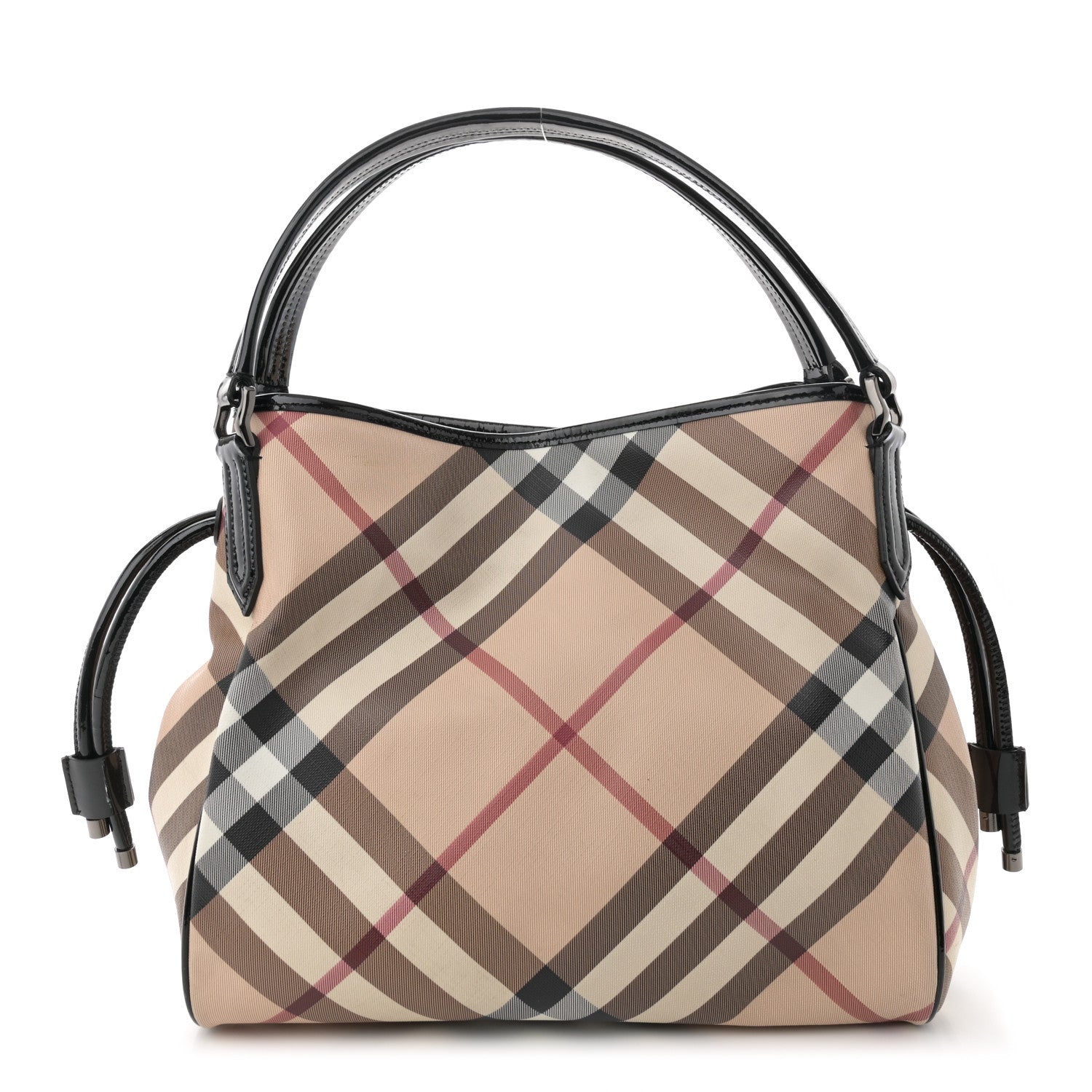 Burberry Patent Nova Check Small Bilmore Tote Black 1 of 12