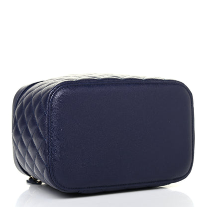 Chanel Caviar Quilted Large Vanity Pouch Navy 3 of 4