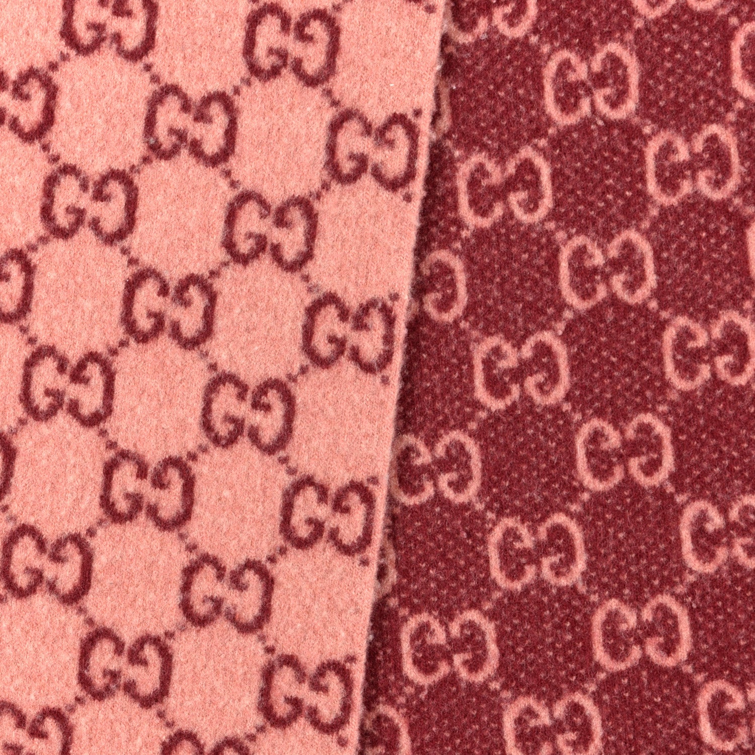 Gucci Wool Tricot GG Monogram Lady Longfog Scarf Roseate Bordeaux 3 of 5