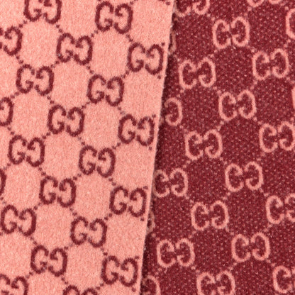 Gucci Wool Tricot GG Monogram Lady Longfog Scarf Roseate Bordeaux 3 of 5
