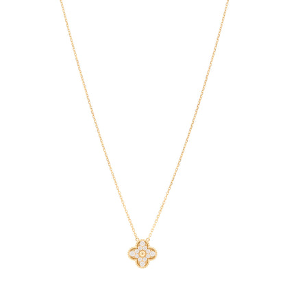 Van Cleef & Arpels 18K Yellow Gold Diamond Vintage Alhambra Pendant Necklace 1 of 4