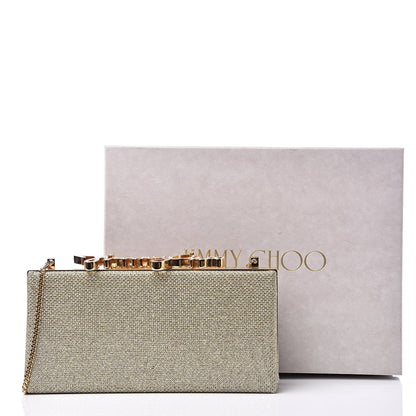 Jimmy Choo Glitter Celeste Logo Clutch Gold 11 of 11