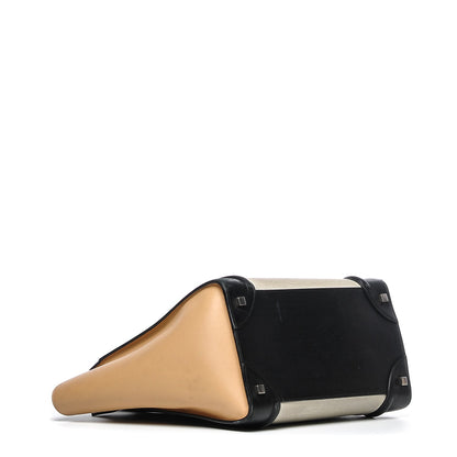 Celine Calfskin Canvas Mini Tri-Color Luggage Tan 4 of 14