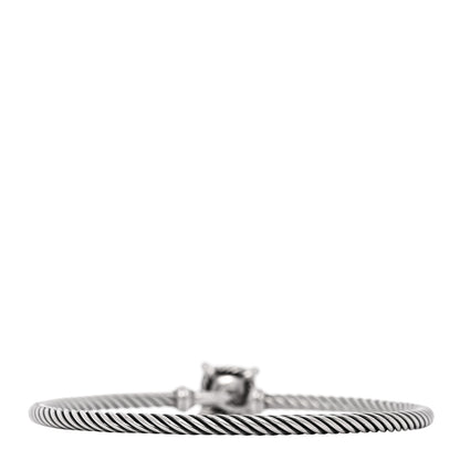 David Yurman Sterling Silver Diamond Green Orchid 3mm Chatelaine Bracelet 2 of 4