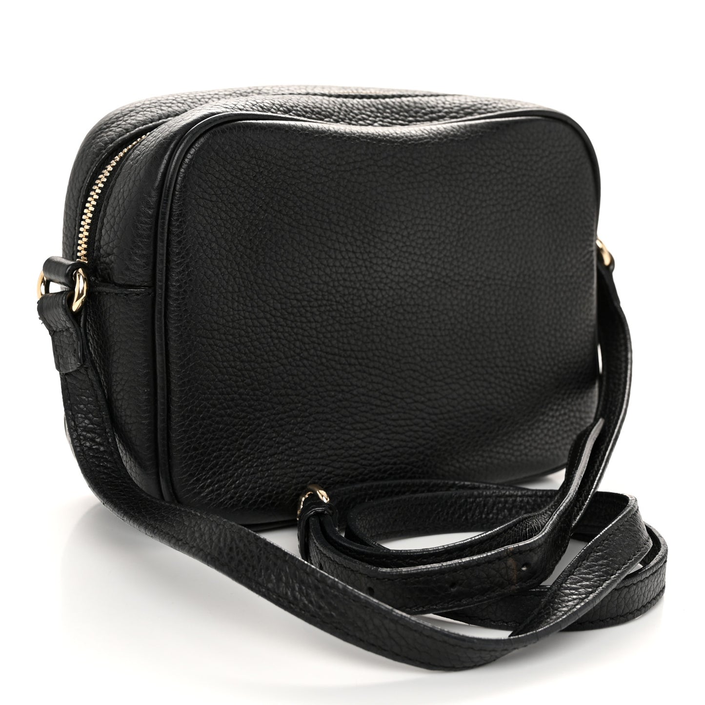 Pebbled Calfskin Small Soho Disco Bag Black