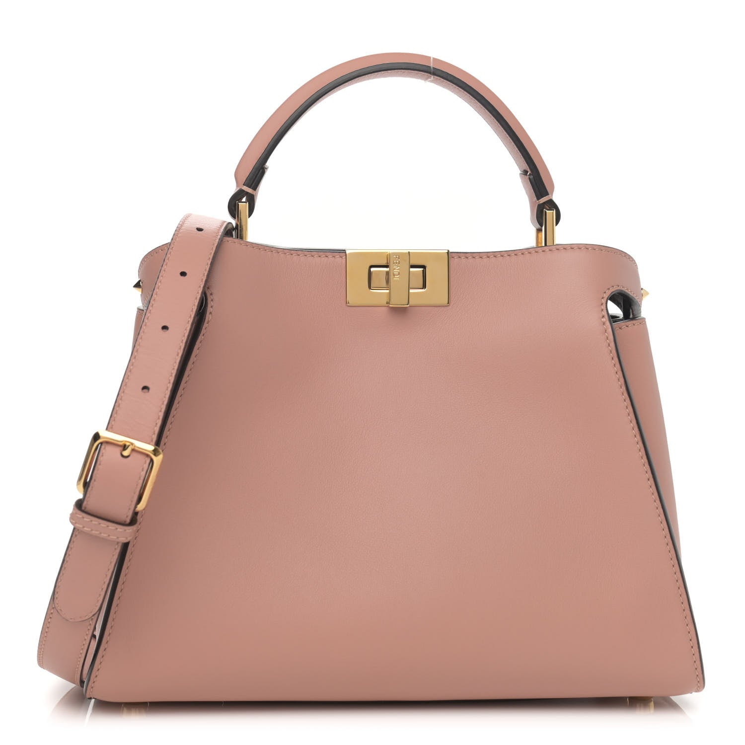 Fendi Vitello Tahiti Burro Medium Peekaboo Iconic Essentially Satchel Rosa Burbon Maya 1 of 12
