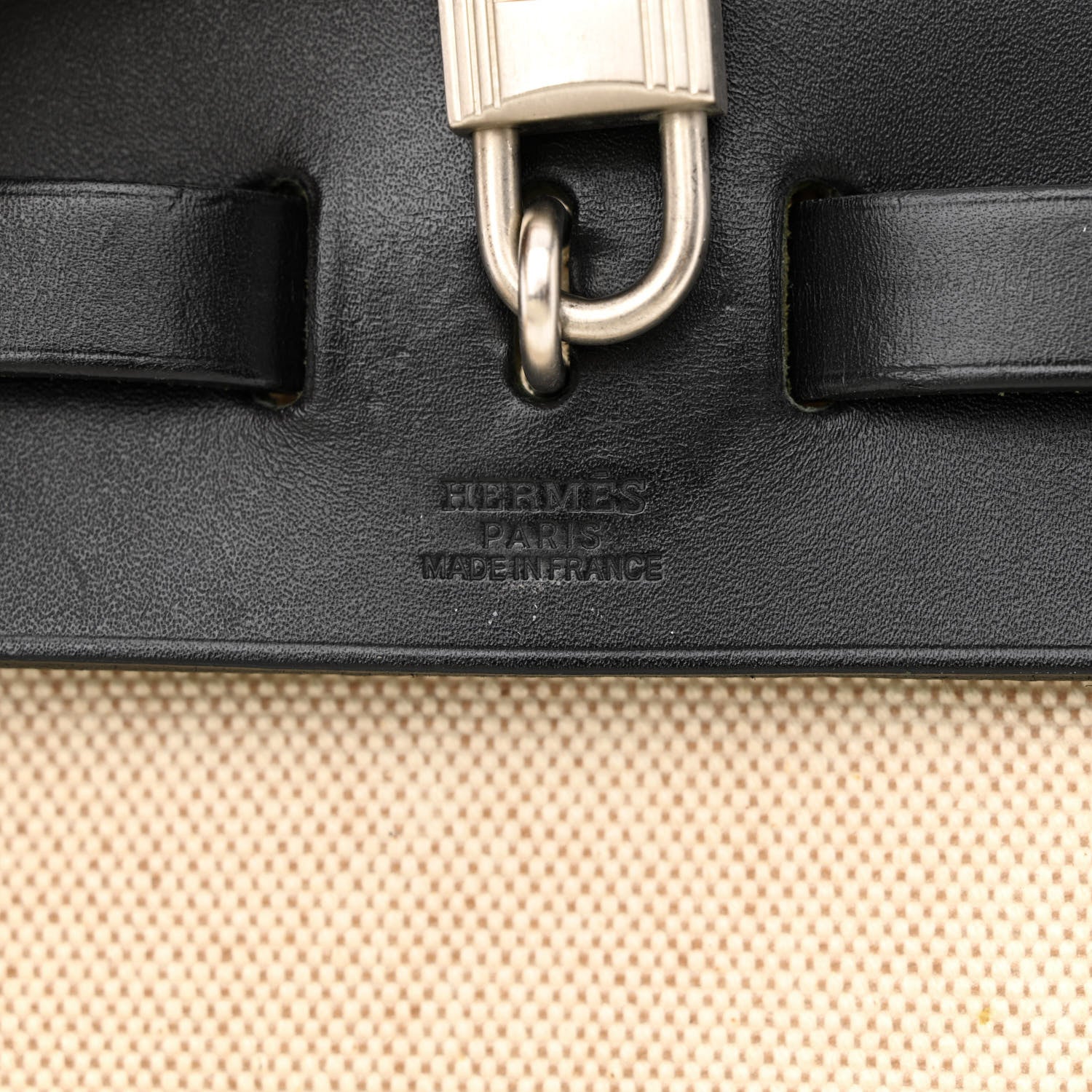 Hermes Toile Vache Calfskin Herbag 30 PM Ficelle Black 7 of 18