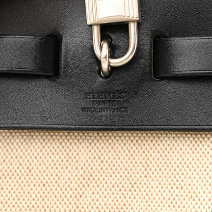 Hermes Toile Vache Calfskin Herbag 30 PM Ficelle Black 7 of 18