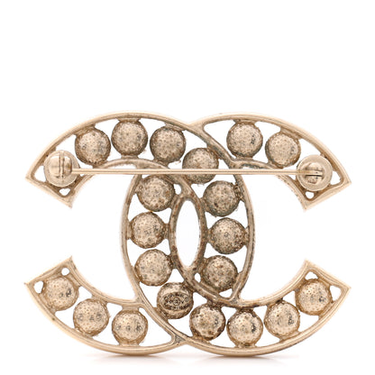 Chanel Pearl Crystal CC Brooch Gold Pearly White 3 of 6