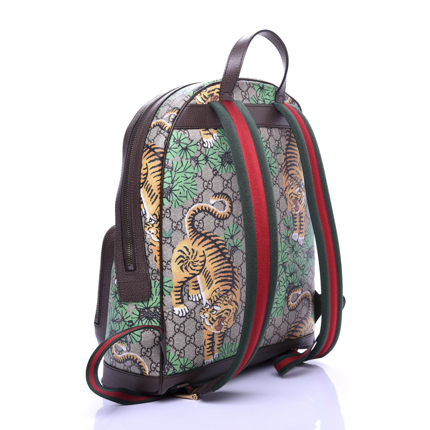 Gucci GG Supreme Monogram Bengal Web Day Backpack Beige Yard 2 of 9