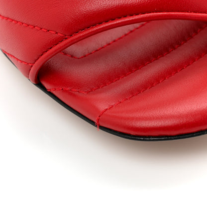 Gucci Nappa Matelasse GG Marmont 75mm Slide Sandals 38 Hibiscus Red 10 of 11
