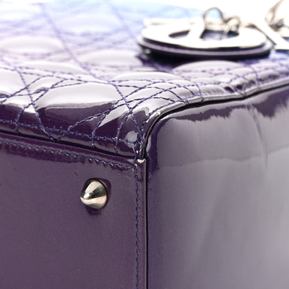 Christian Dior Patent Cannage Gradient Medium Lady Dior Purple Blue 11 of 26